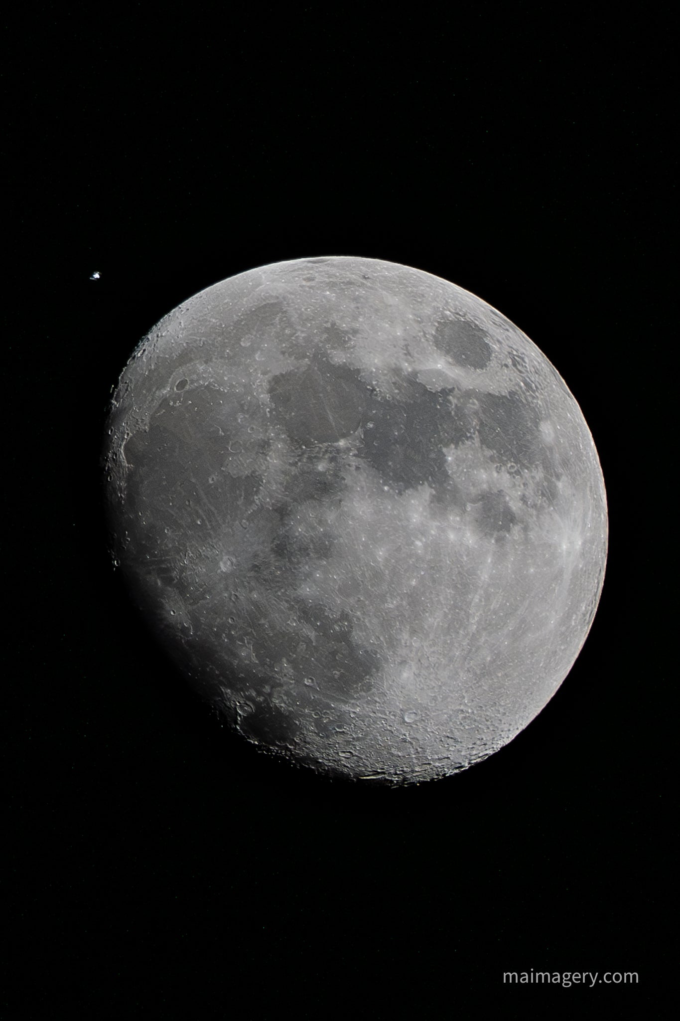 International Space Station Passing the Moon