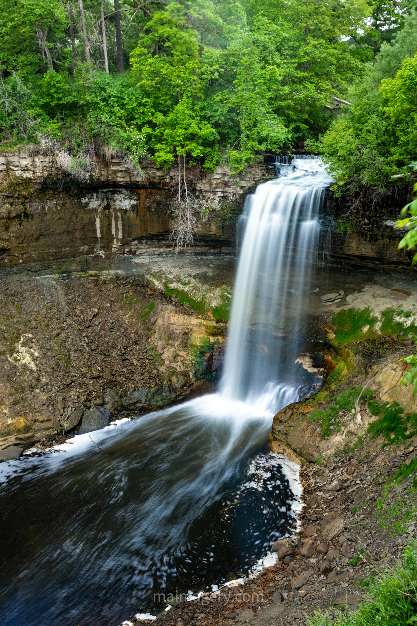 Minnehaha Falls Flowing in the Spring