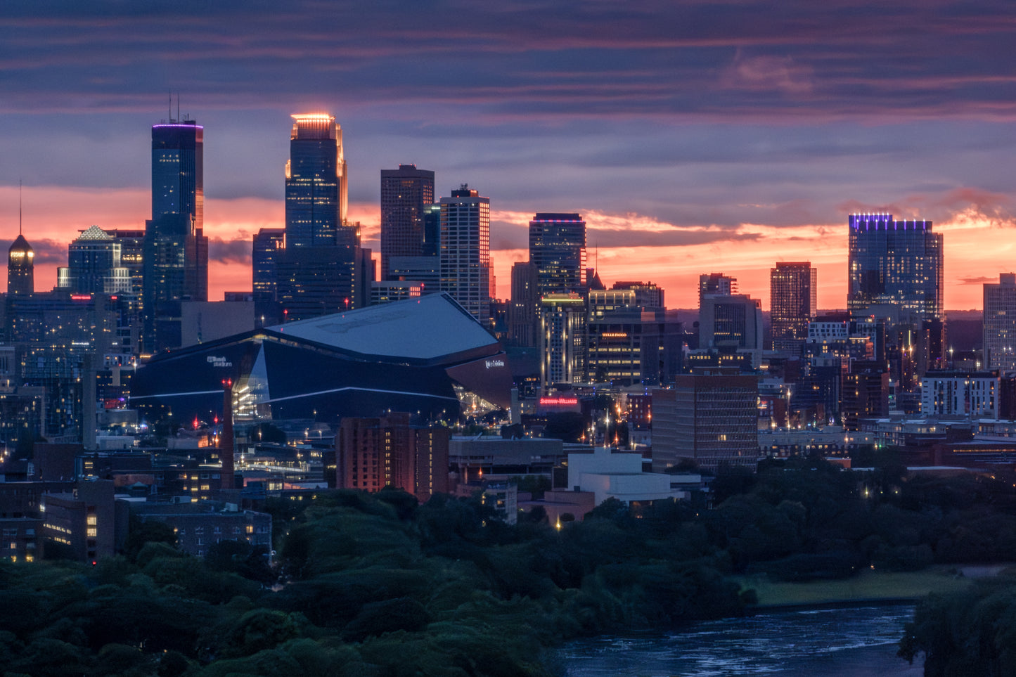 Minneapolis Sunset After Storm from the Sky