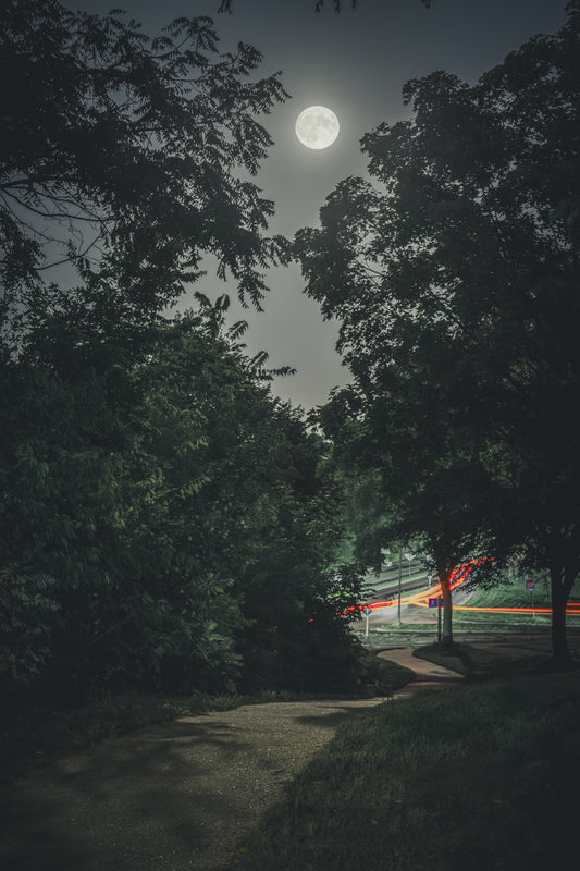 Super Moon Over the River Road