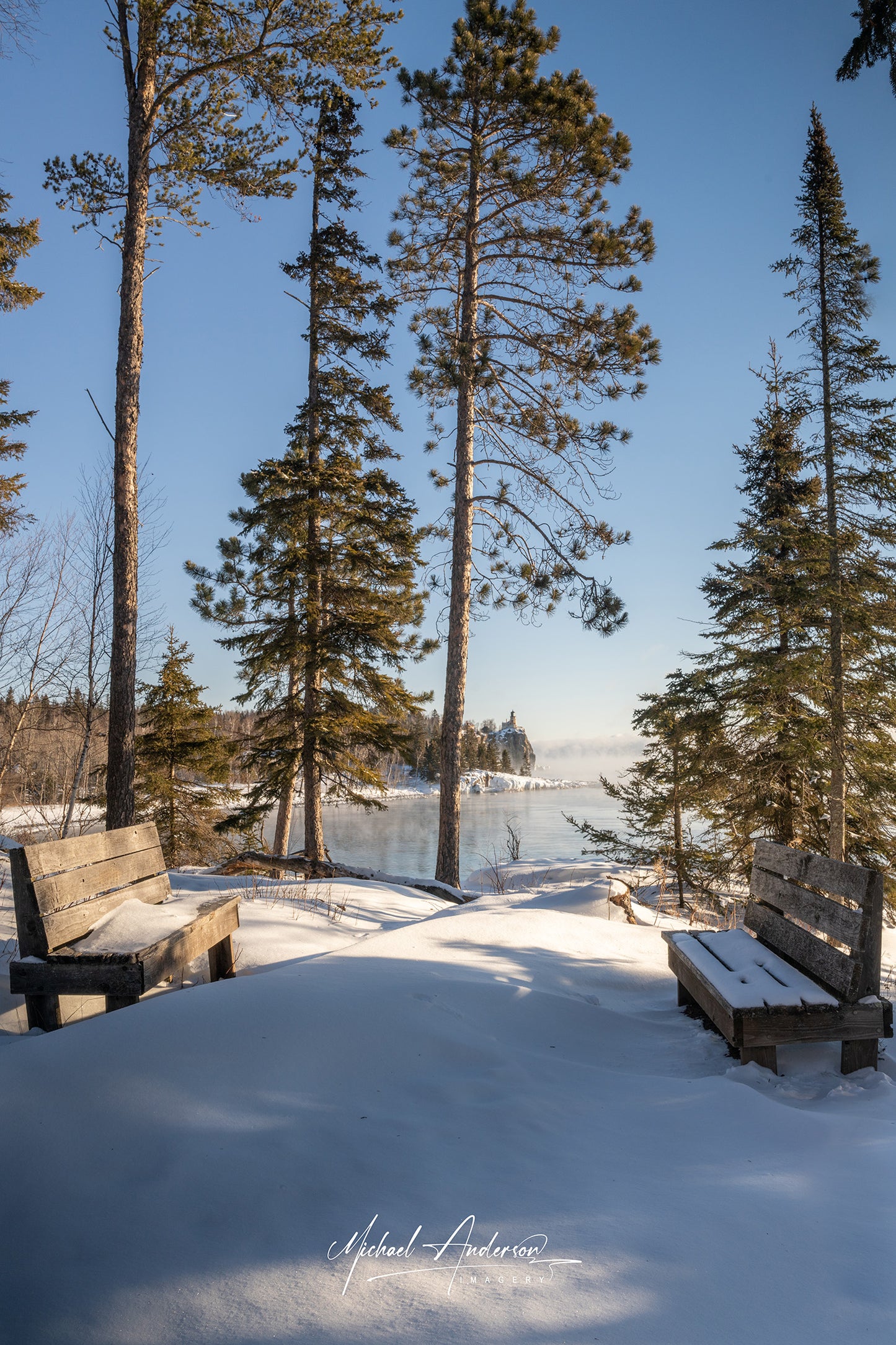 Snowy Benches at Split Rock Park