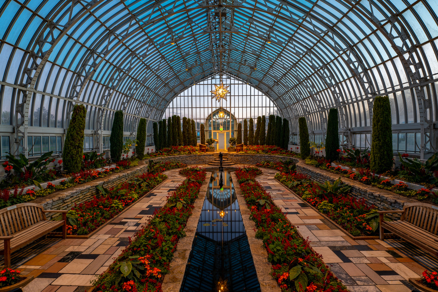 Marjorie McNeely Conservatory Sunken Garden facing southwest