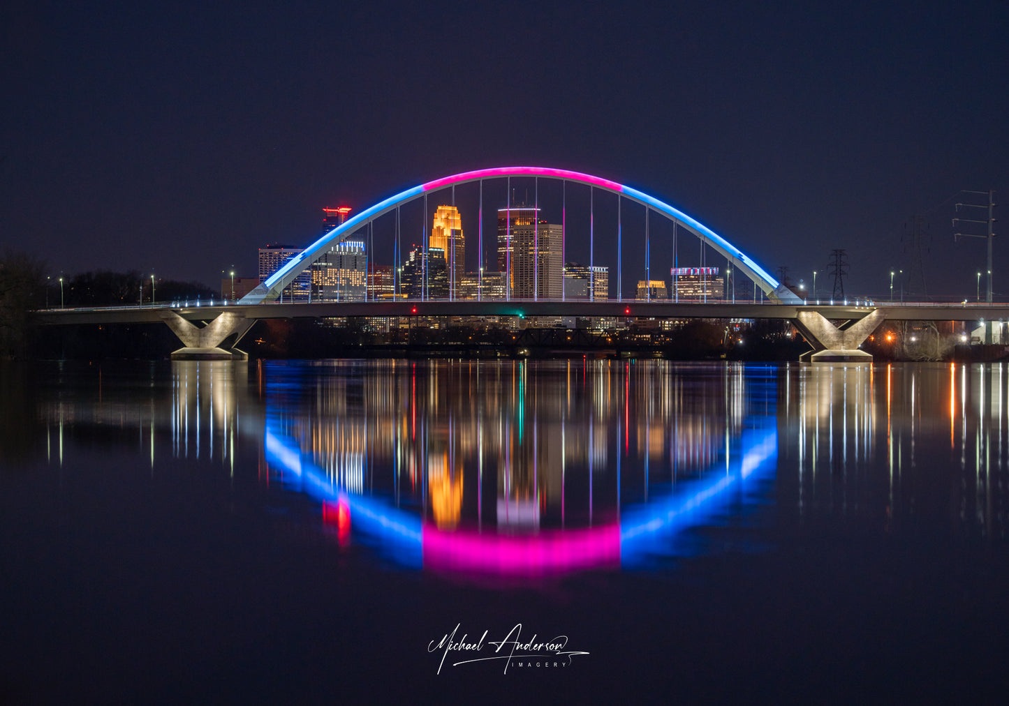 Lowry Ave Bridge with Minneapolis Skyline