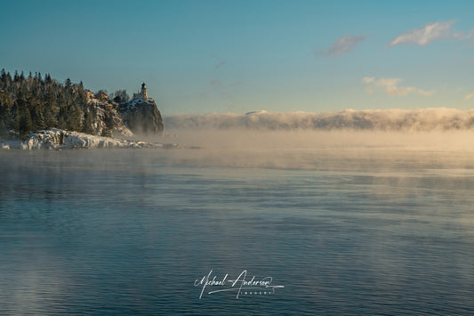 Split Rock Lighthouse vs a Wall of Sea Smoke