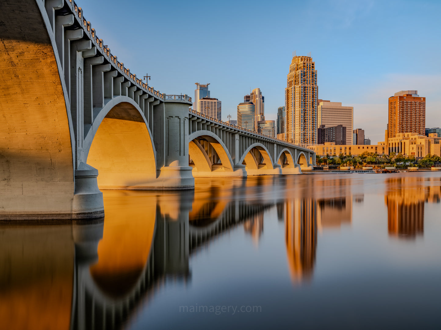 3rd Ave Bridge at Golden Hour in Minneapolis