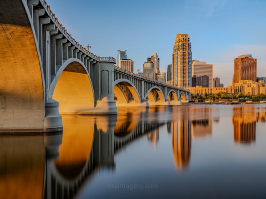 3rd Ave Bridge at Golden Hour in Minneapolis