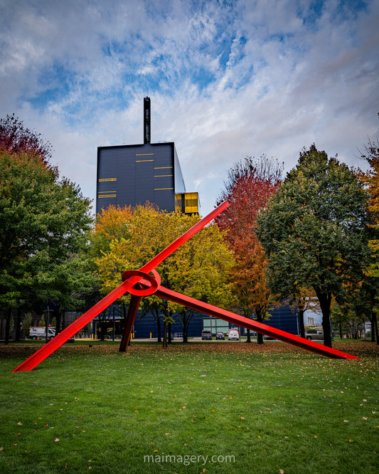 Gold Medal Park Molecule Statue in Minneapolis