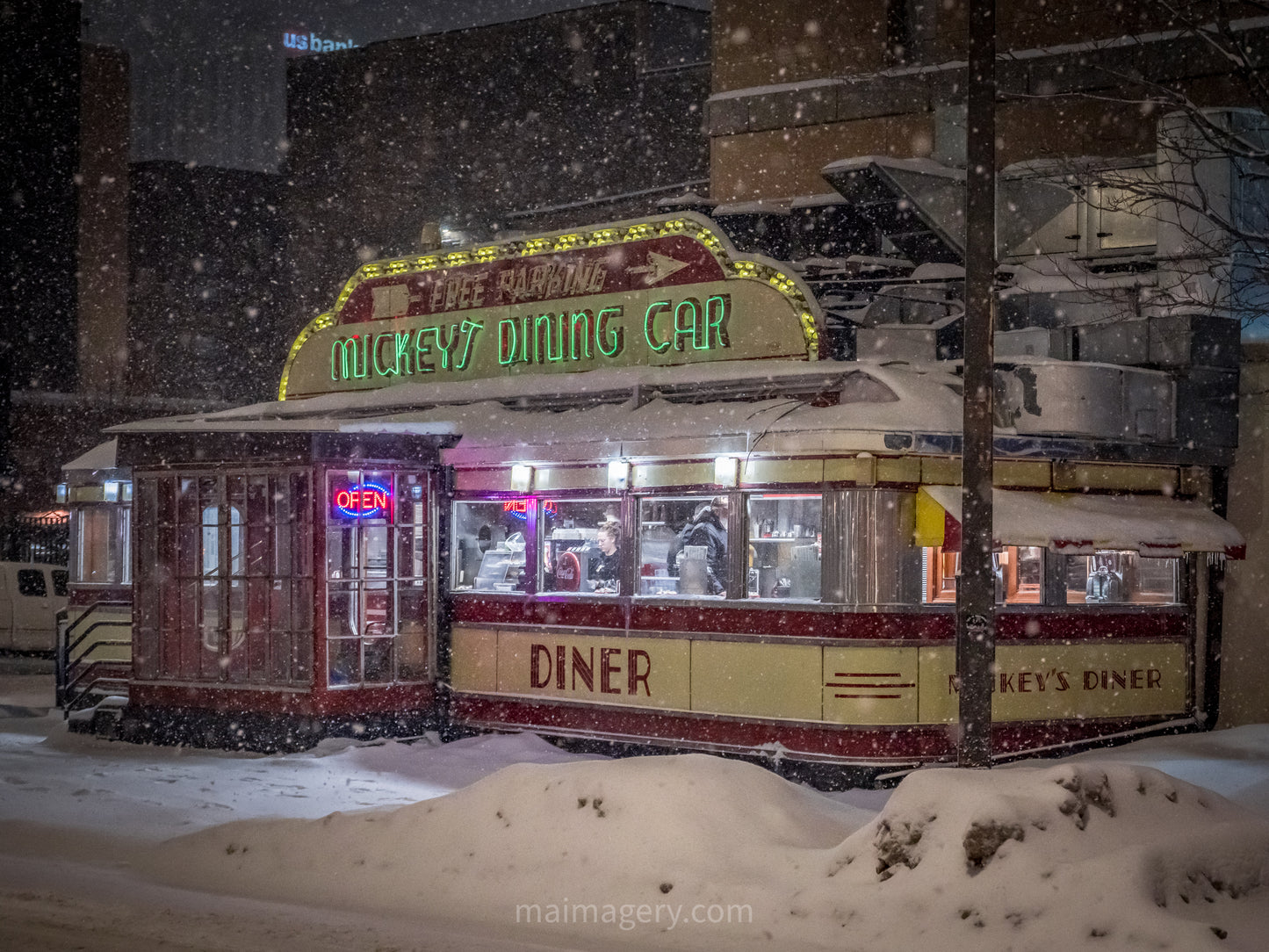 Mickey's Diner in the Snow