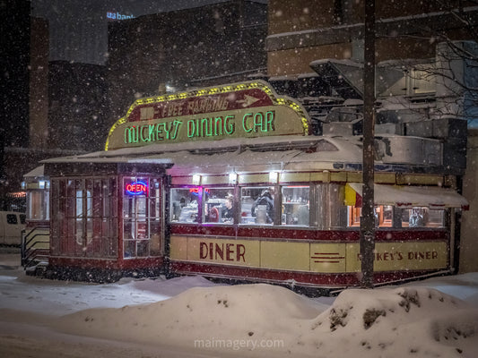 Mickey's Diner in the Snow