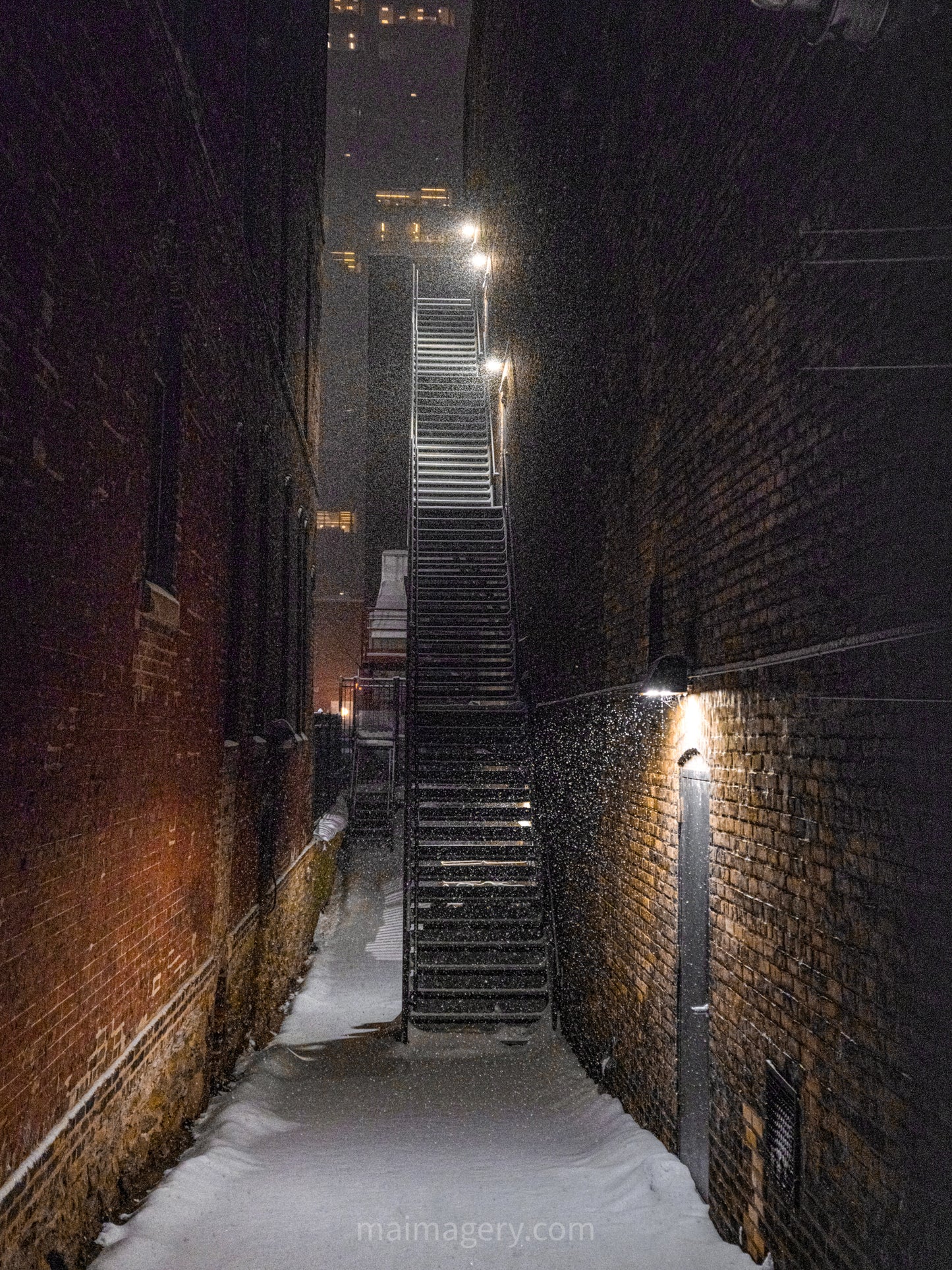 Back Alley of Downtown Saint Paul in the Snow