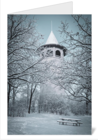 Greeting Cards: Winter Witch's Tower with Envelopes