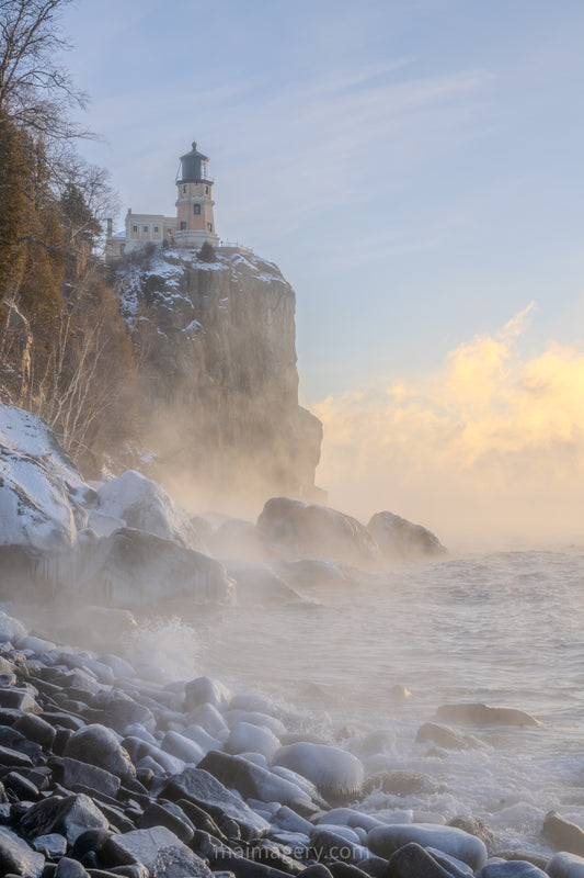 Split Rock in the Sea Smoke