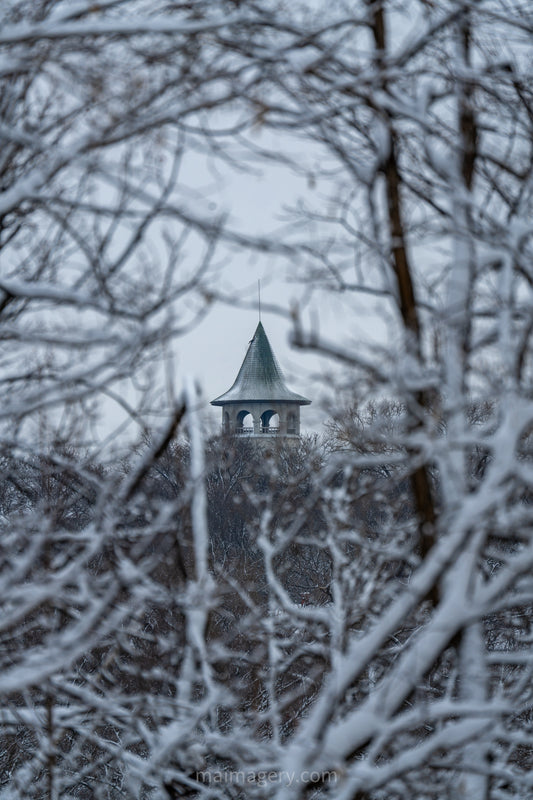 Witch's Tower in Minneapolis after a February Snow Storm