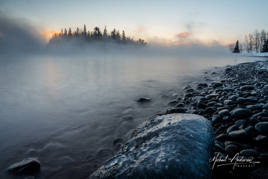 Icey Island Haze on Lake Superior