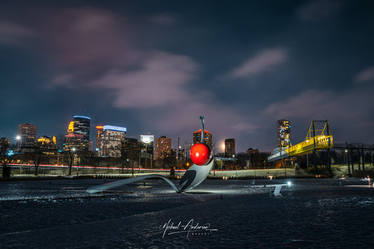 Spoonbridge and Cherry with Minneapolis Skyline