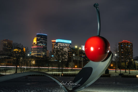 Spoonbridge and Cherry with Minneapolis Skyline 2